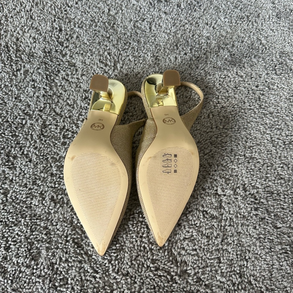Michael Kors Elegant Gold Slingback Heels - Picture 4 of 4